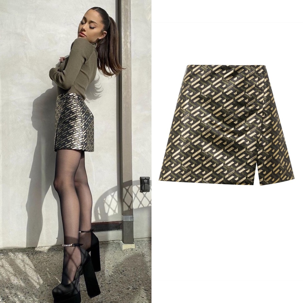 Versace Black and Gold Mini Skirt